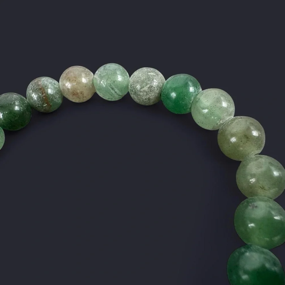 Green Aventurine Gemstone Bead Bracelet 8mm